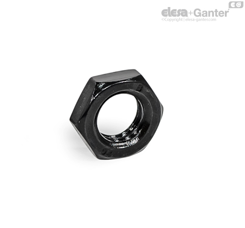 ISO 4035-BT Thin Hex Nuts Steel, blackened | Elesa+Ganter